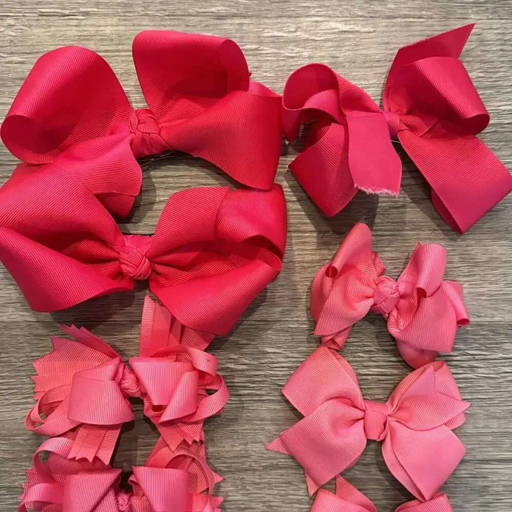 12 Dark Pink Grosgrain Ribbon Girls' Hairbows